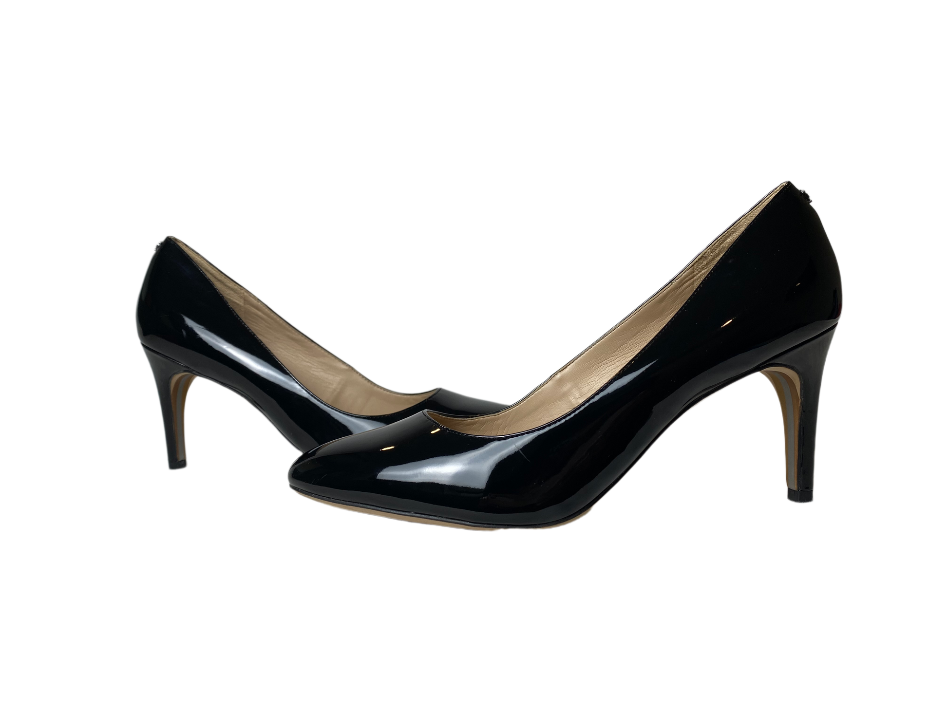 Sam Edelman Black Paten Leather Round Toe PumpsSuch great classic black pumps! These shoes will go with everything from your favorite little black dress to those perfectly worn in jeans.