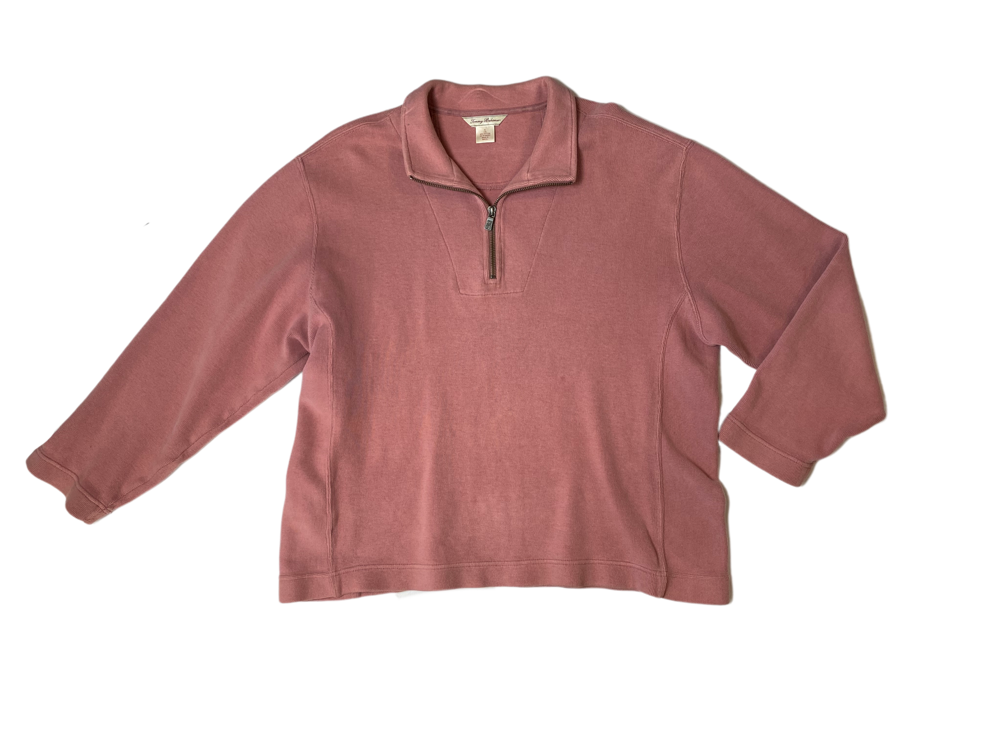 Tommy Bahamas Peach Fine Ribbed Pull-Over Jacket Size XL Channel your inner island vibes with the Tommy Bahamas Peach Fine Ribbed Pull-Over Jacket. With its 1/4 zip Tommy Bahamas Peachy Fine Ribbed Pull Over JacketThis cozy jacket is sure to keep the chill off. Wear for an easy day out.