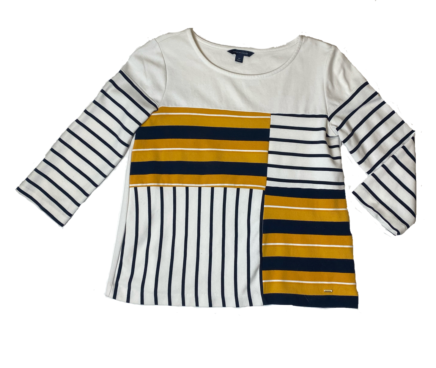 Tommy Hilfiger Striped Printed Top  Elevate your style with the Tommy Hilfiger Striped Printed Top. Made by the iconic fashion brand, this top features bold stripes