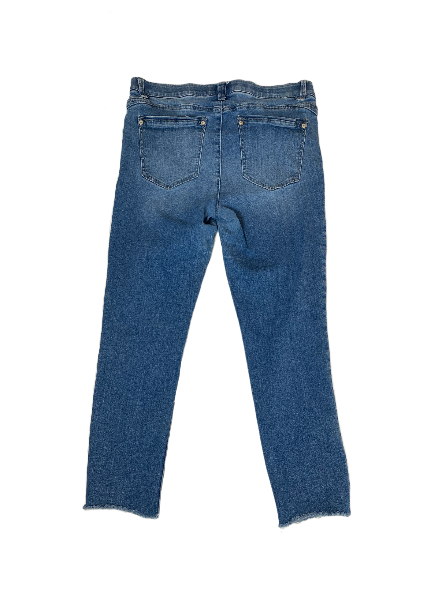 Wit & Wisdom Medium Wash Raw Hem Denim Jeans Size 8P  Redefine denim with the quirky Wit & Wisdom Medium Wash Raw Hem Denim Jeans in size 8P. The medium wash offers