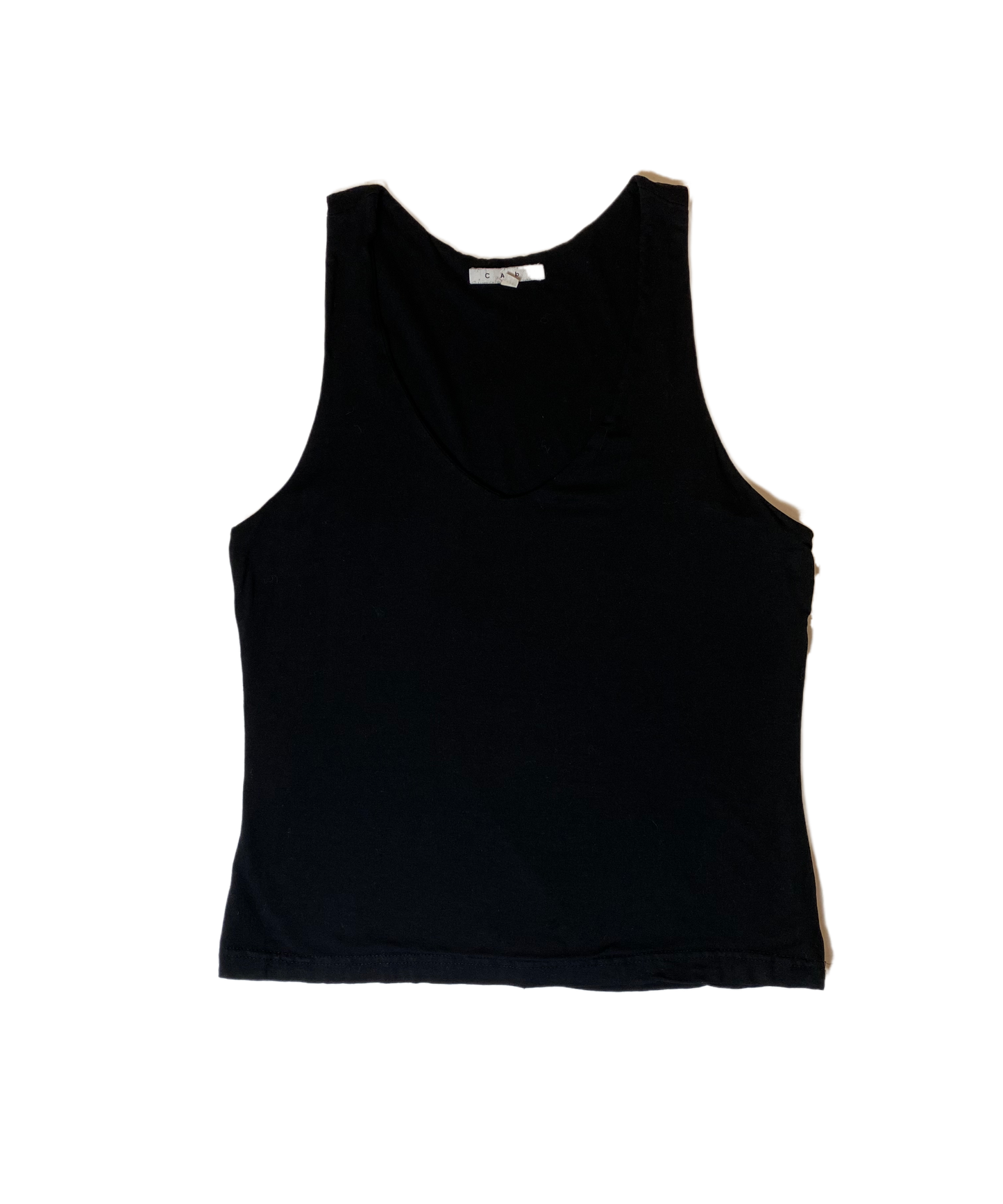 CAbi Black V-Neck Sleeveless Top This is a great basic v-neck tank. Wear as is, or as a layering piece.