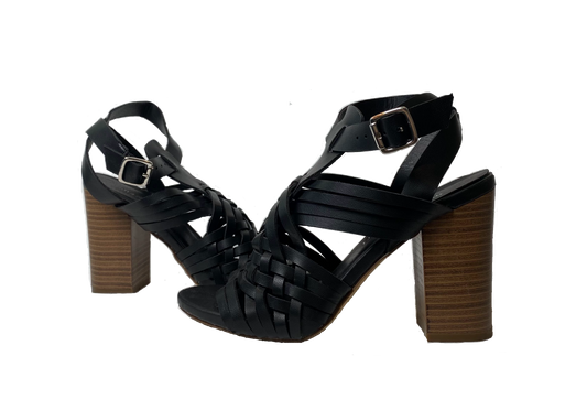 Madden Girl Black Strappy Sandals Madden Girl black strappy sandals with chunky heel.
