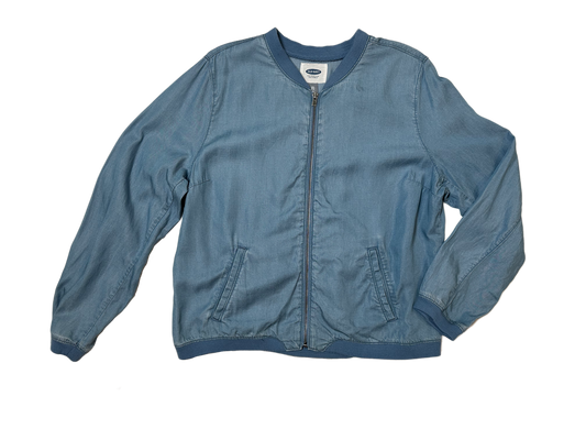 Old Navy Light Blue Bomber Jacket This light weight "denim" look bomber jacket is the perfect Spring / Summer essential! Pair with almost anything for an easy casual look.