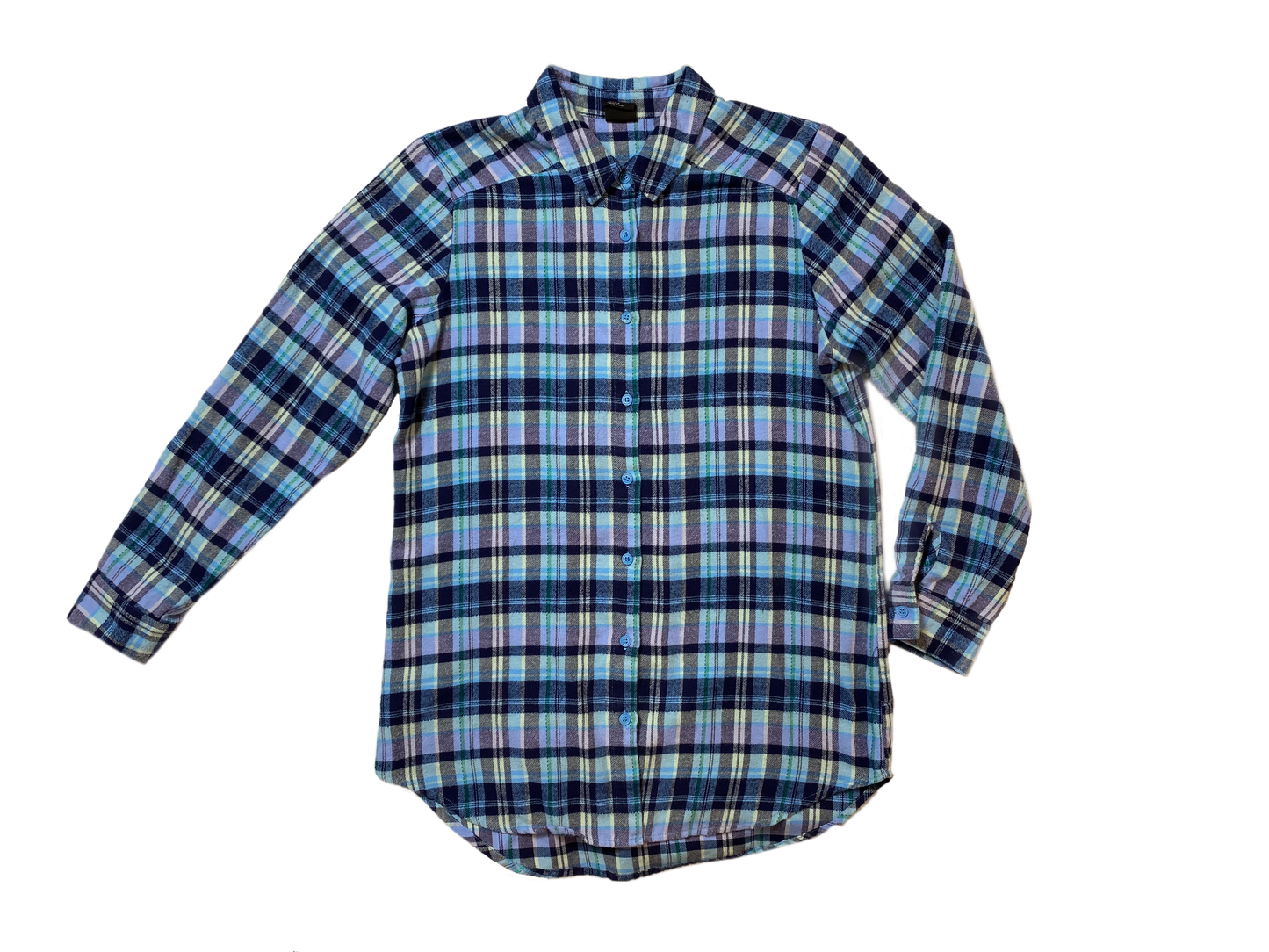 Free Press Long Sleeve Bule Flannel This soft flannel has so many great colors in it, it will match any outfi