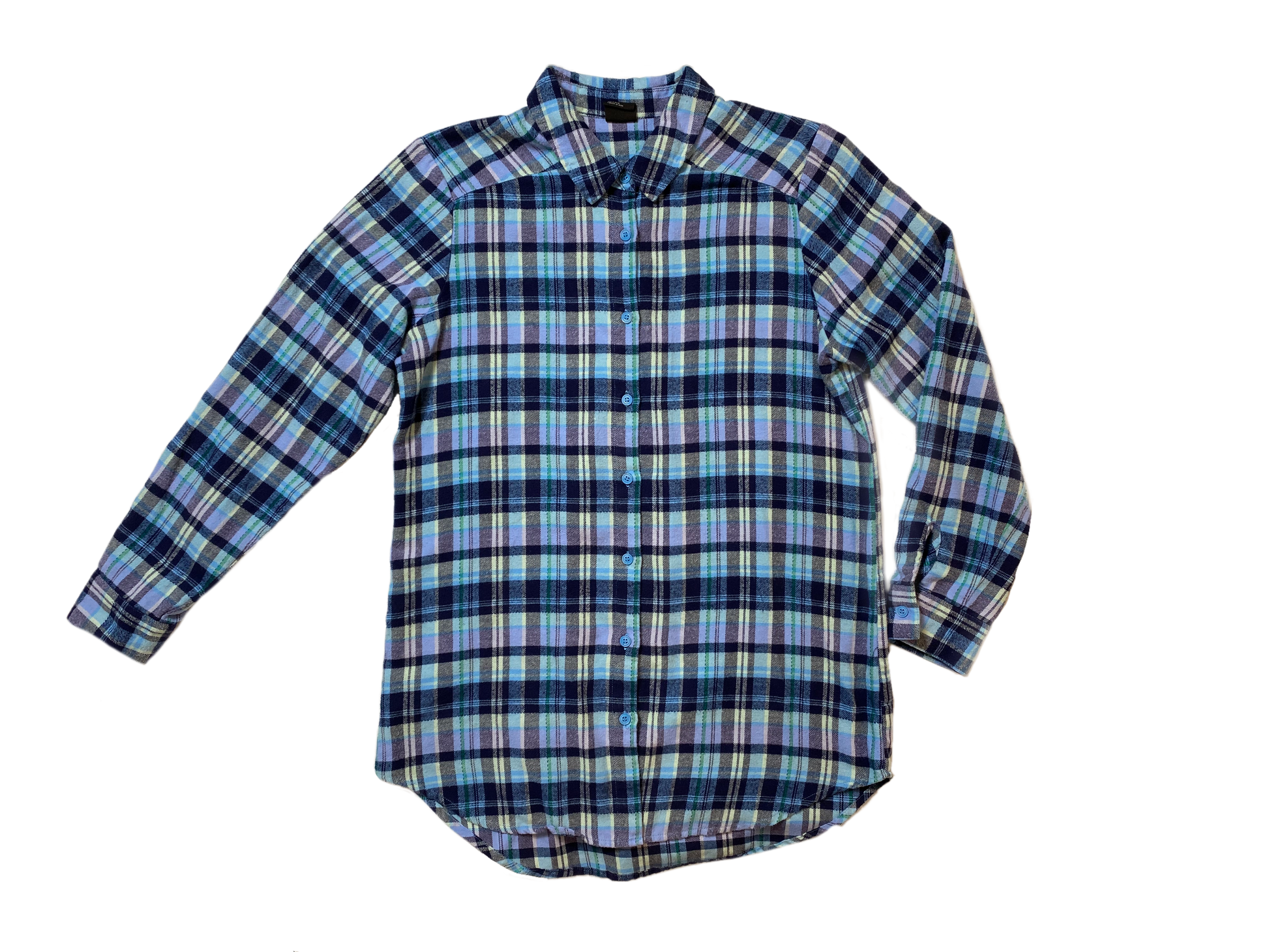 Free Press Long Sleeve Bule Flannel This soft flannel has so many great colors in it, it will match any outfi
