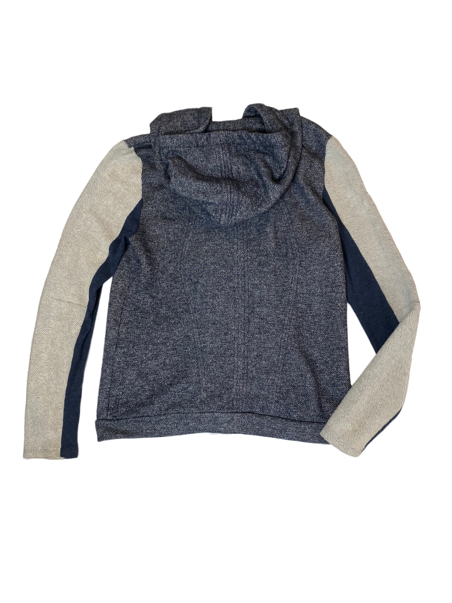 Mystree Blue and Cream Zip Hoodie Grab and go hoodie jacket. Great for a light breezy day running errands or an early morning walk.