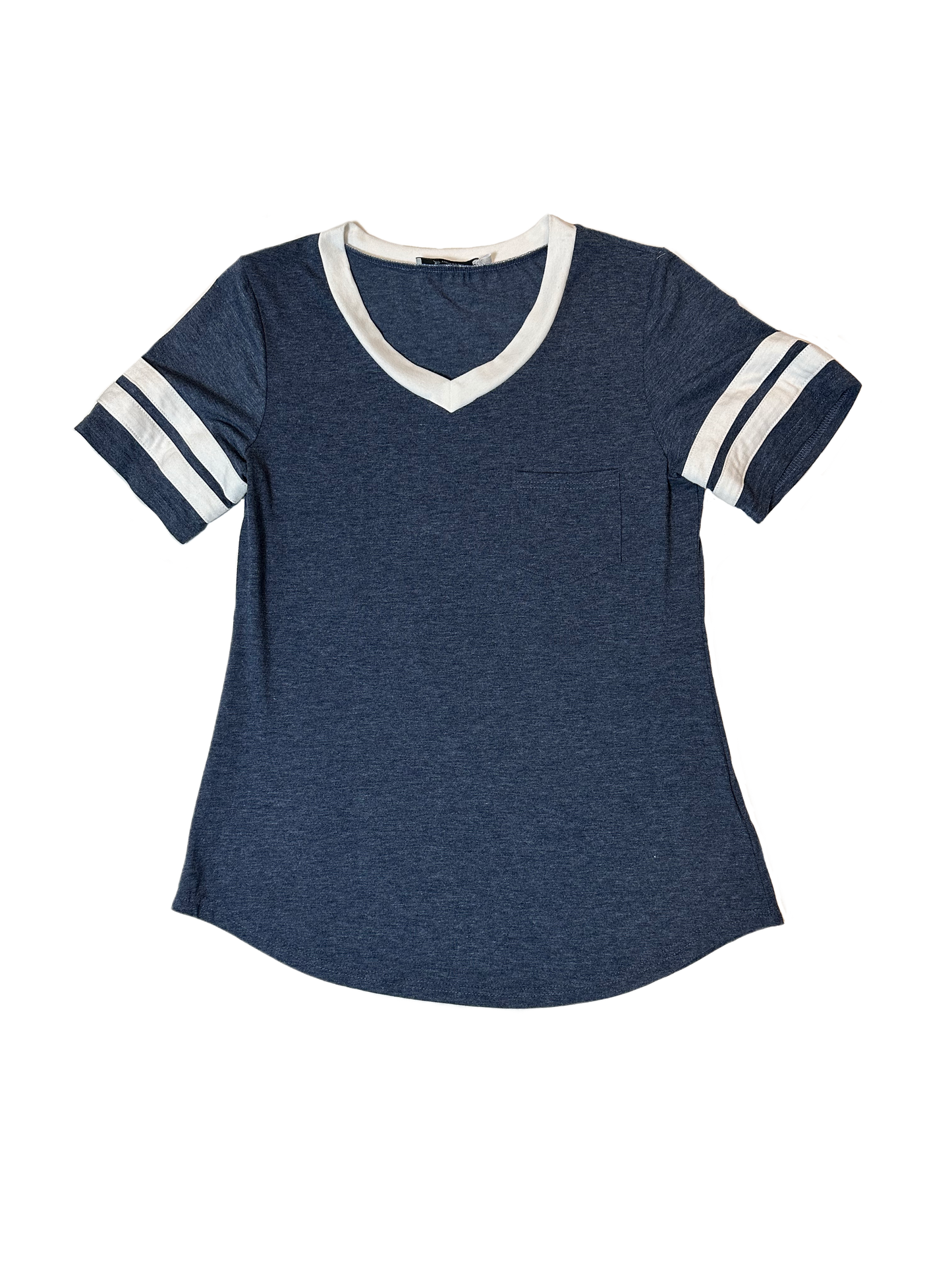 Yidarton Blue V neck  Short Sleeve T Shirt with White TrimRock a casual yet stylish look with this Yidarton V-neck T-shirt! Featuring a vibrant blue color and chic white trim, it's perfect for any day of the week. Made with