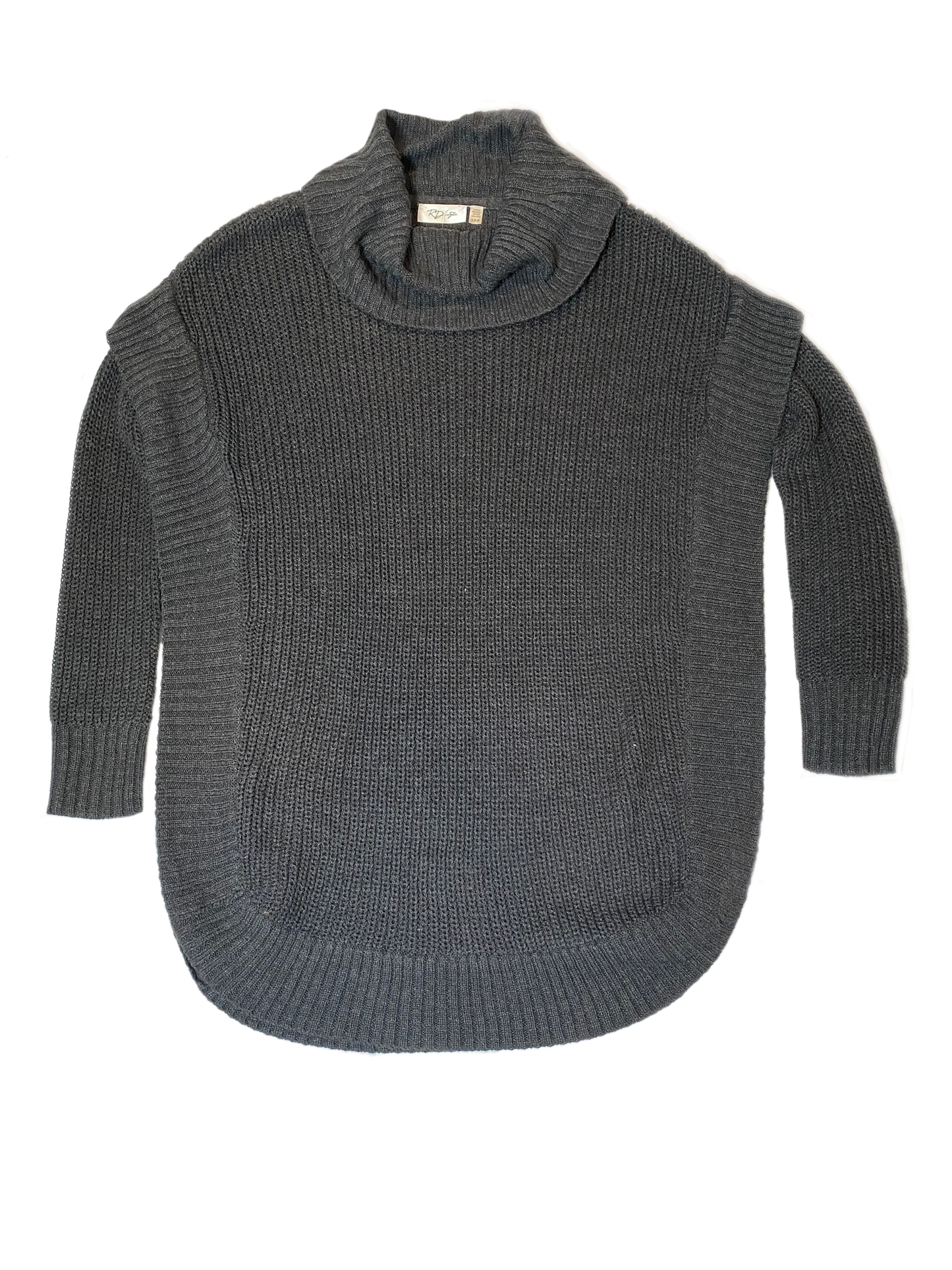 RD Style Pull-Over Cowl Neck Sweater - NWT New with tags!!! Charcoal grey, split sides, pull-over tunic style sweater. A great elevated basic for any wardrobe!