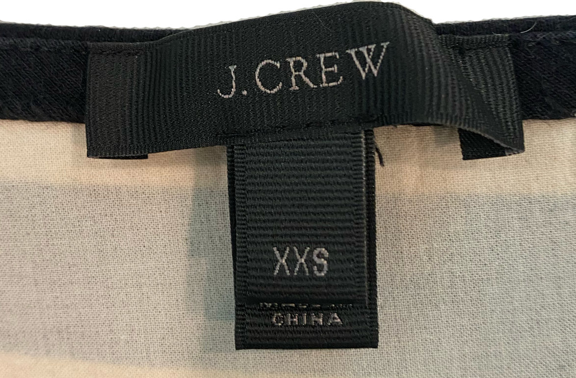 J Crew Striped Top with Ruffle Sleeve J.Crew black and white striped top with short ruffle sleeves.