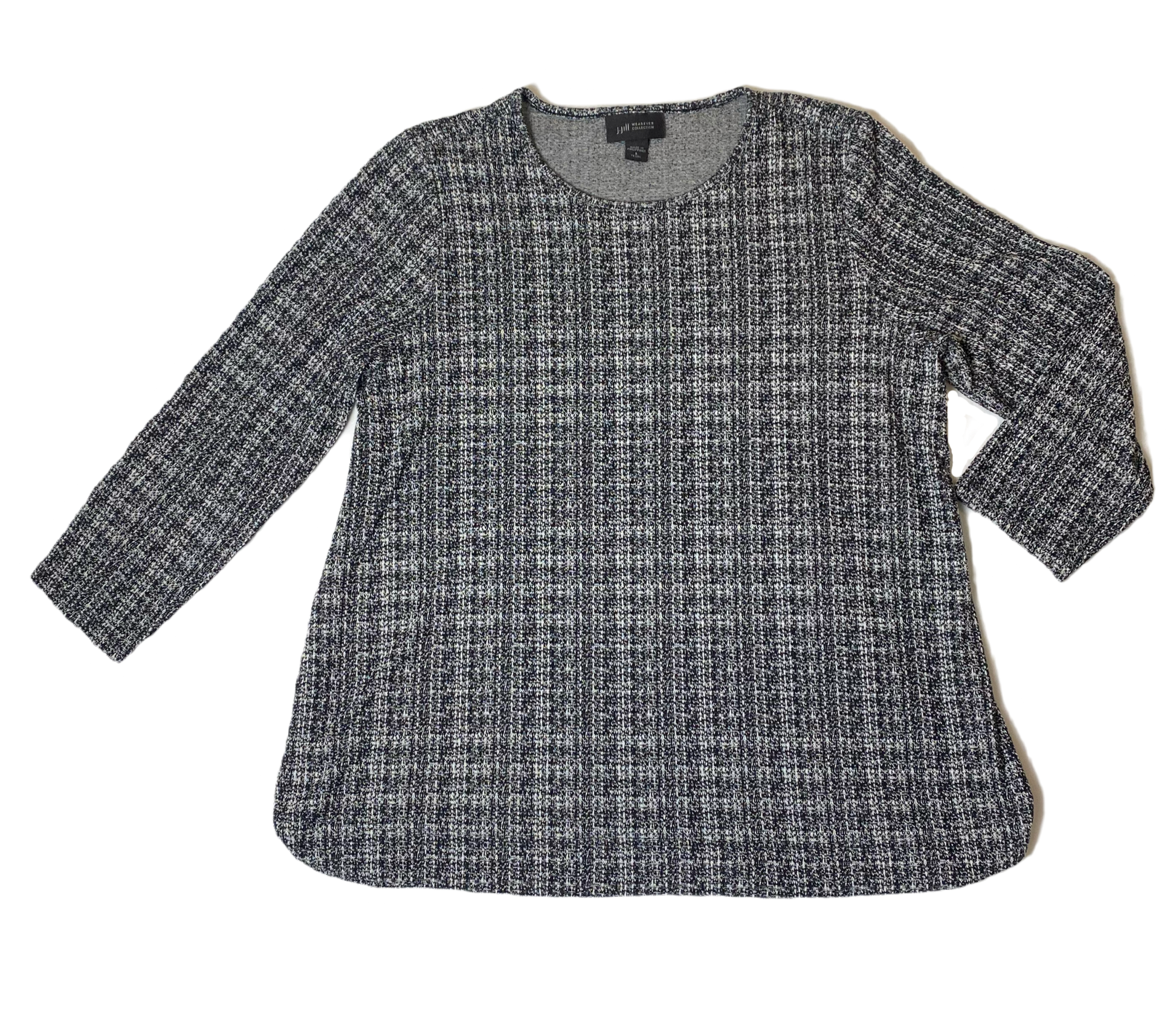 J Jill Black and White Plaid Shirt J Jill Wearever Collection plaid shirt.
This is a great basic shirt to wear with jeans or slacks.