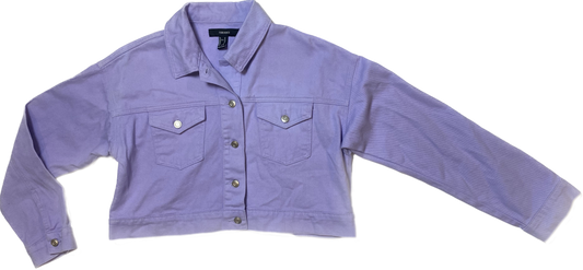 Forever 21 Lavender Crop Denim JacketLove this jacket! It's the ideal color to wear in any time of the year!
Pair this with a plaid shirt, jeans and boots, or a sundress and espadrilles.