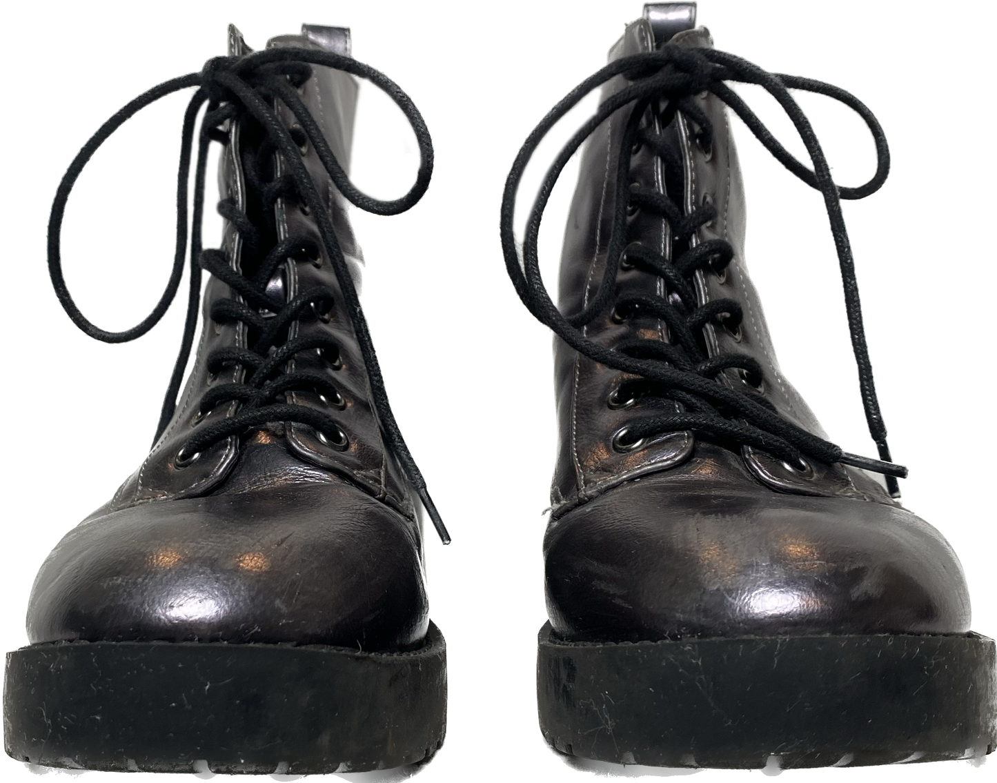 Divided Pewter Metallic Lace Up Combat BootReally fun and comfy boots perfect for adding a little funk to your day!
