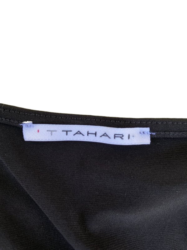 Tahari Black Jersey Short Sleeve dress indugle in effortless sophistca
