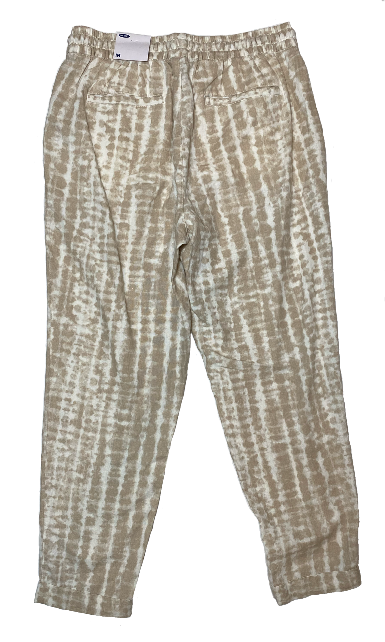 Old Navy Drawstring Waist Print Pant Tan and cream print elastic/drawstring waist pant with pockets....New With Tags!!