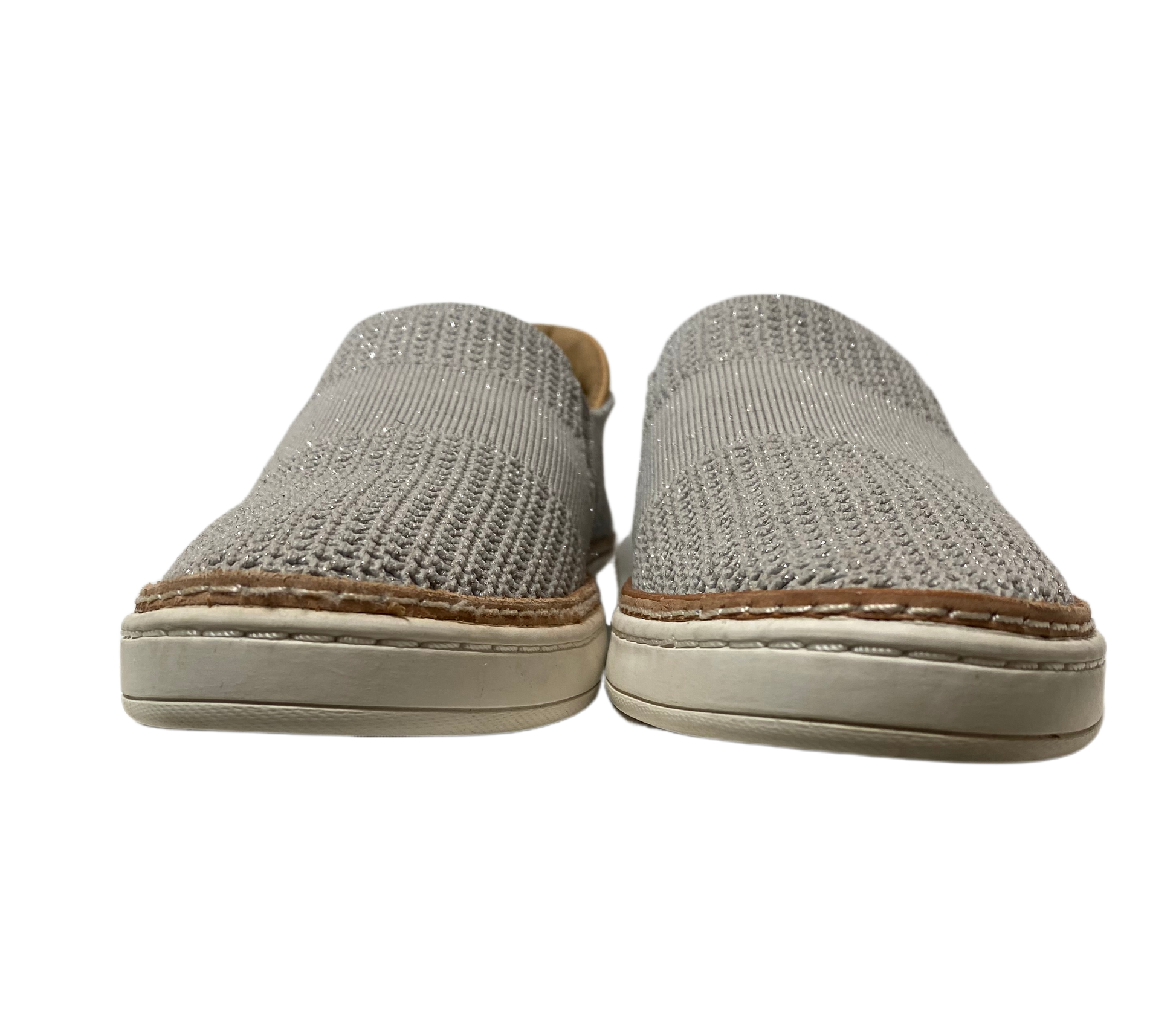 Ugg Grey Sammy Slip-OnsThese stretch knit slip-ons have just the right amount of sparkle subtly woven in. 
Great shoes for casual weekend wear!Ugg Grey Sammy Slip-OnsShoes