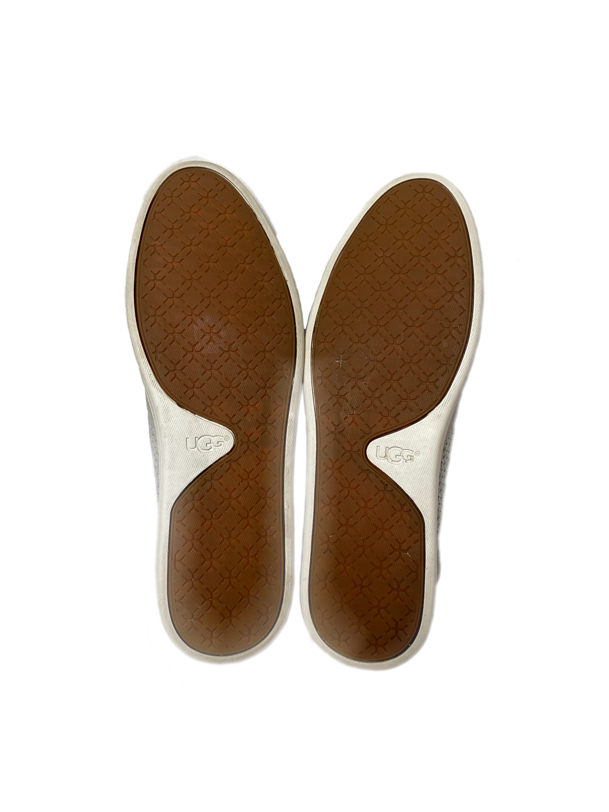 Ugg Grey Sammy Slip-OnsThese stretch knit slip-ons have just the right amount of sparkle subtly woven in. 
Great shoes for casual weekend wear!Ugg Grey Sammy Slip-OnsShoes