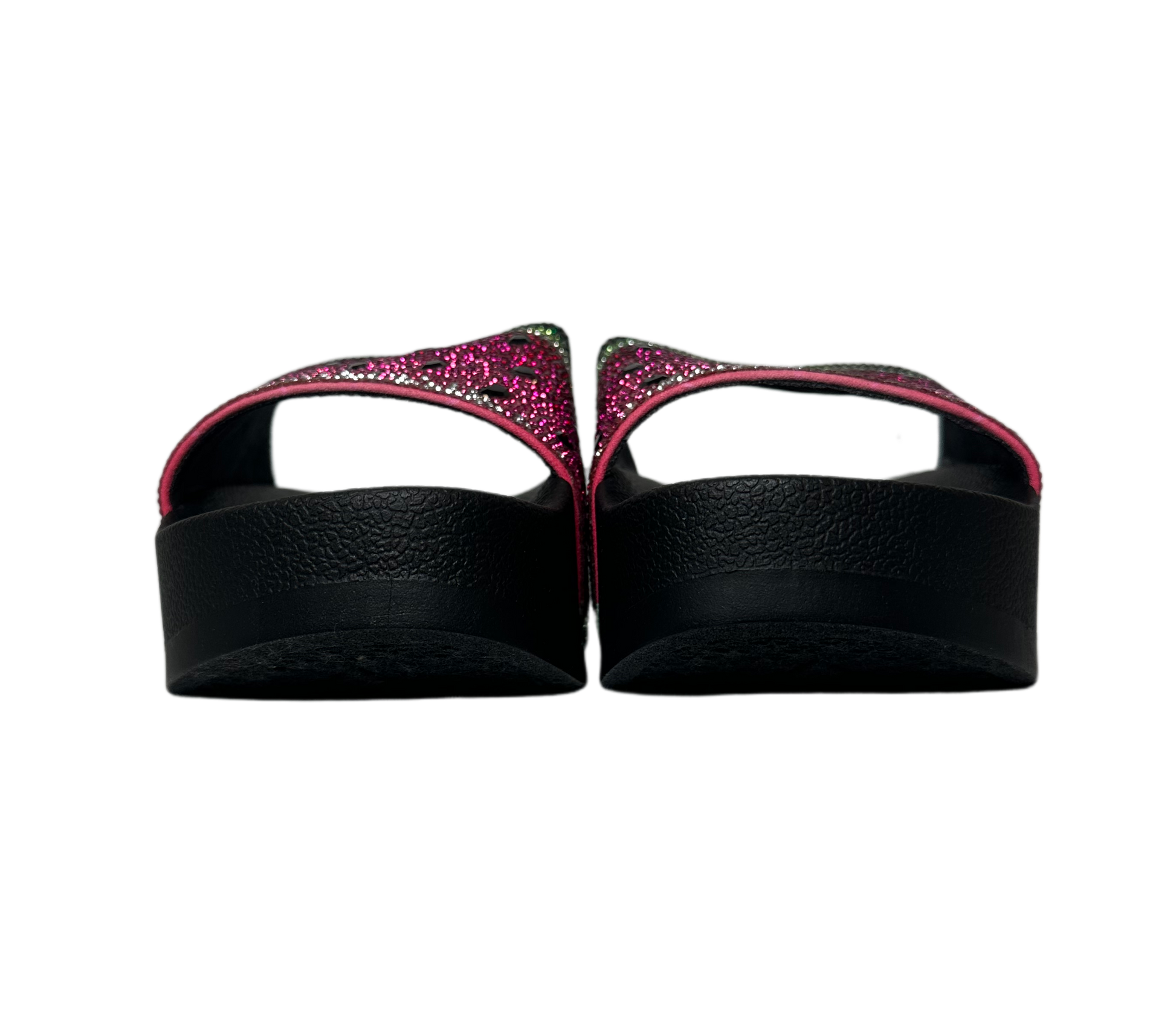Wild Pair Watermelon Caroletta Platform Slides - NWBPrepare your feet for a wild ride in these Watermelon Caroletta Platform Slides! They come fresh off the vine with a bejeweled watermelon design accents and sky-highWild Pair Watermelon Caroletta Platform Slides - NWBShoes