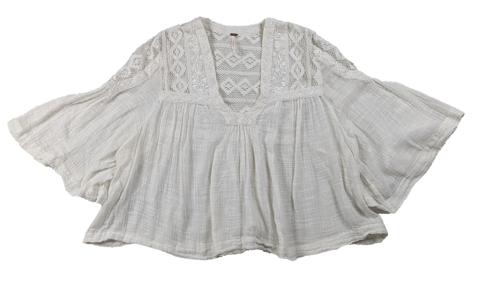 Free People Carry Me Away Crop Top Size XS Get lost in the free-spirited charm of the Free People Carry Me Away Crop Top. Crafted with delicate crochet lace and embr