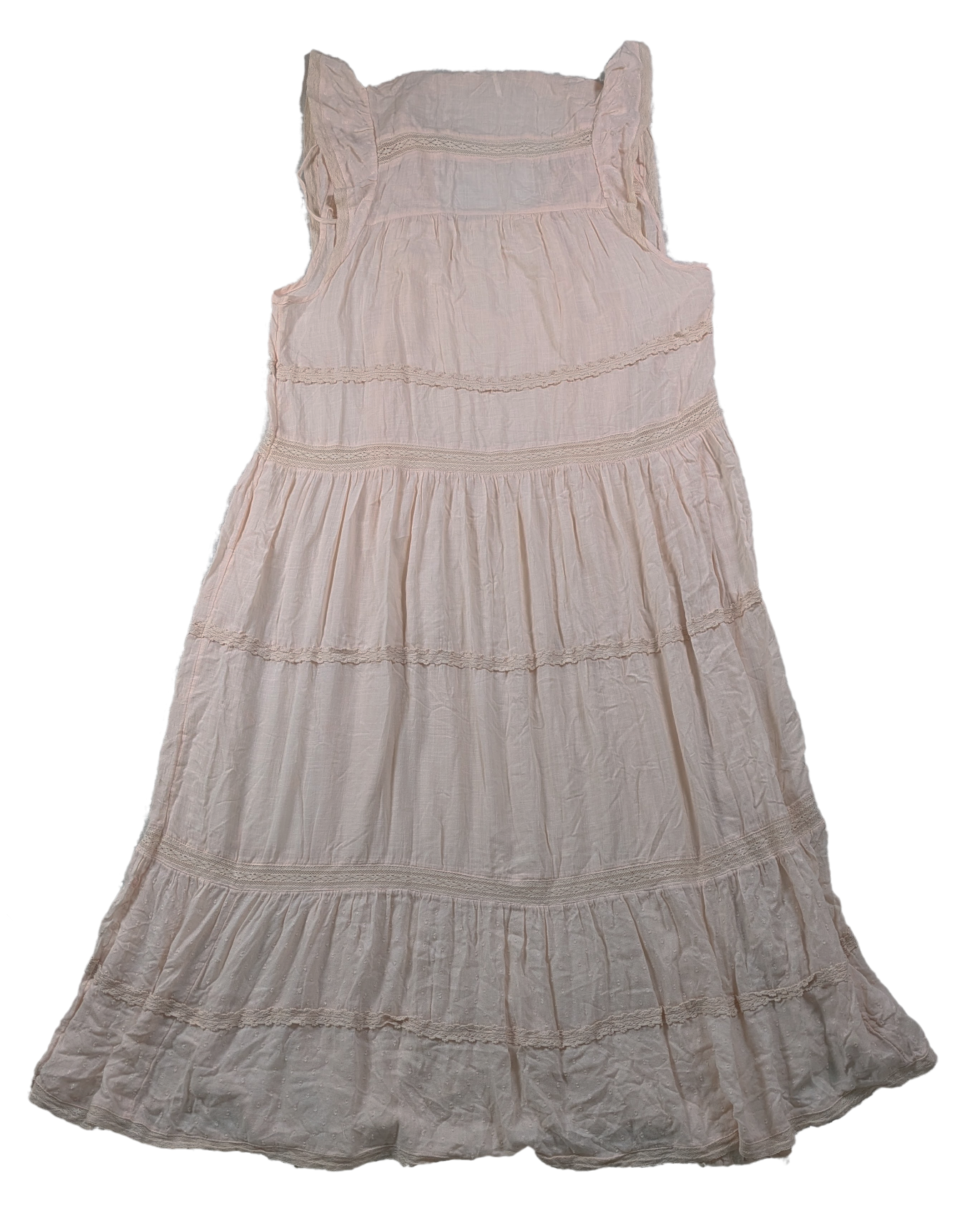 Free People Blush Midnight Midi Dress Size Large Indulge in a touch of blush with the Free People Midnight Midi Dress. This playful v-neck dress will have you feelin