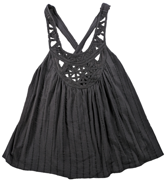 Billabong Black Swing Tank with Cut-outs and Criss Cross Straps Size Medium