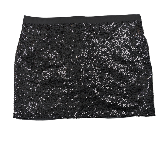 J Crew Factory Black Sequin Miniskirt Size 12