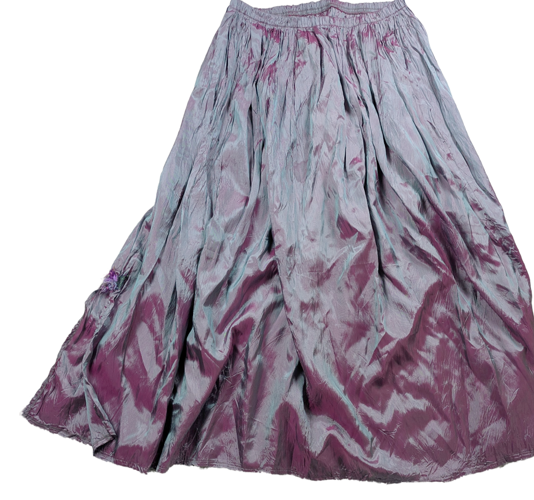 Lee Andersen Fairycore Iridescent Purple Satin Maxi Skirt Size Large