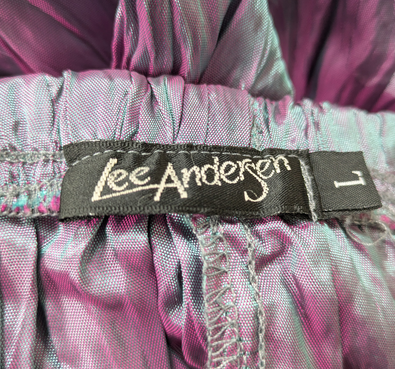 Lee Andersen Fairycore Iridescent Purple Satin Maxi Skirt Size Large