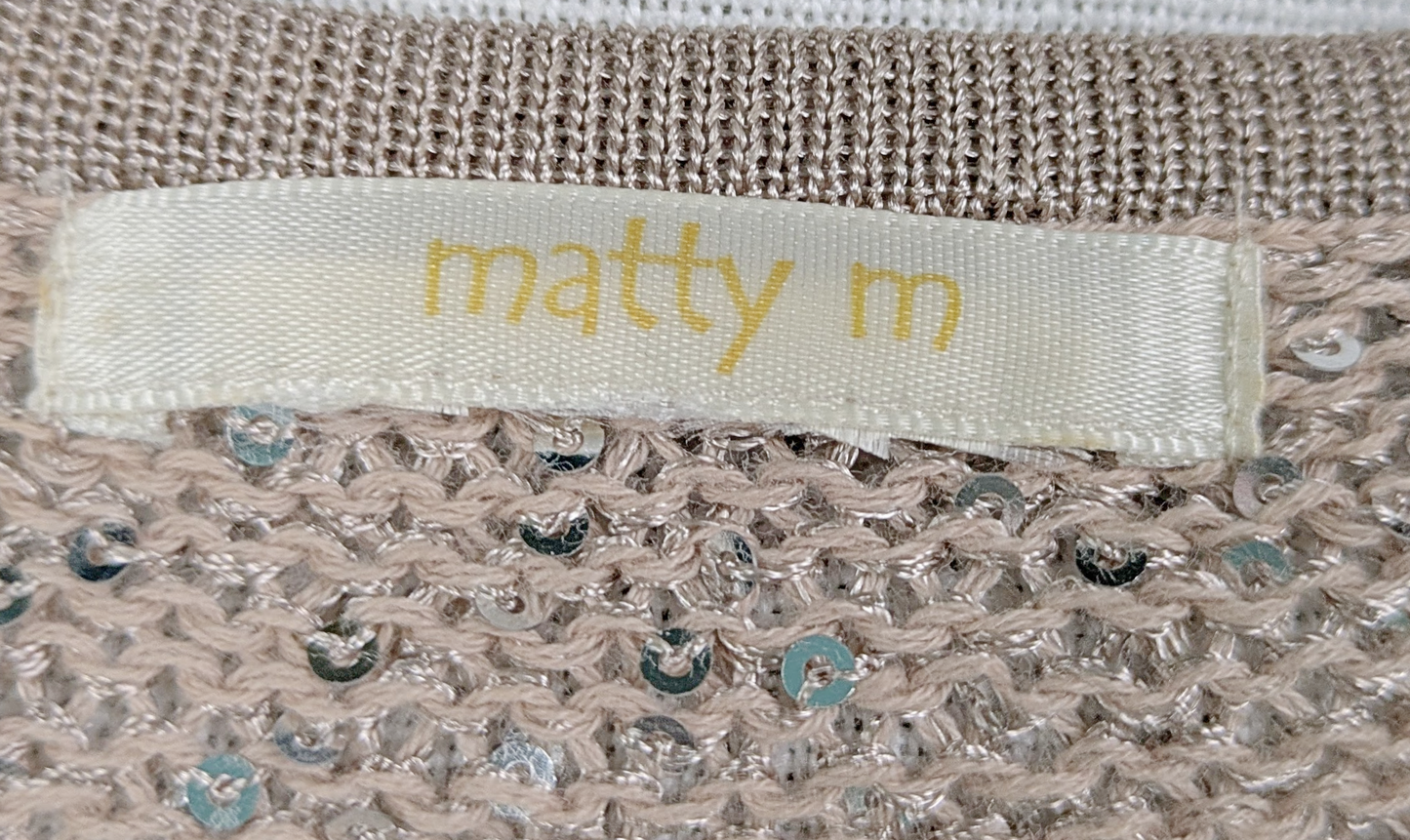 Matty M Knit Blush Tank Top With Sequins