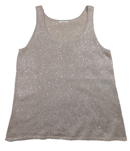 Matty M Knit Blush Tank Top With Sequins