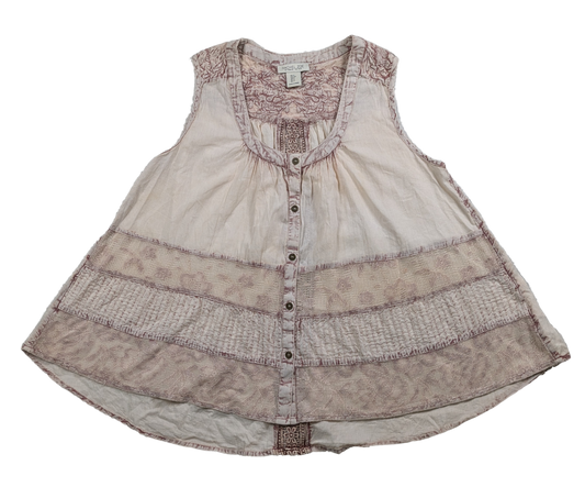 Rachel Zoe Sleeveless Embroidered Swing Top Size Small