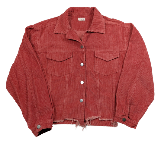 POL by Anthropologie Distressed Wide Corduroy Jacket Size Small