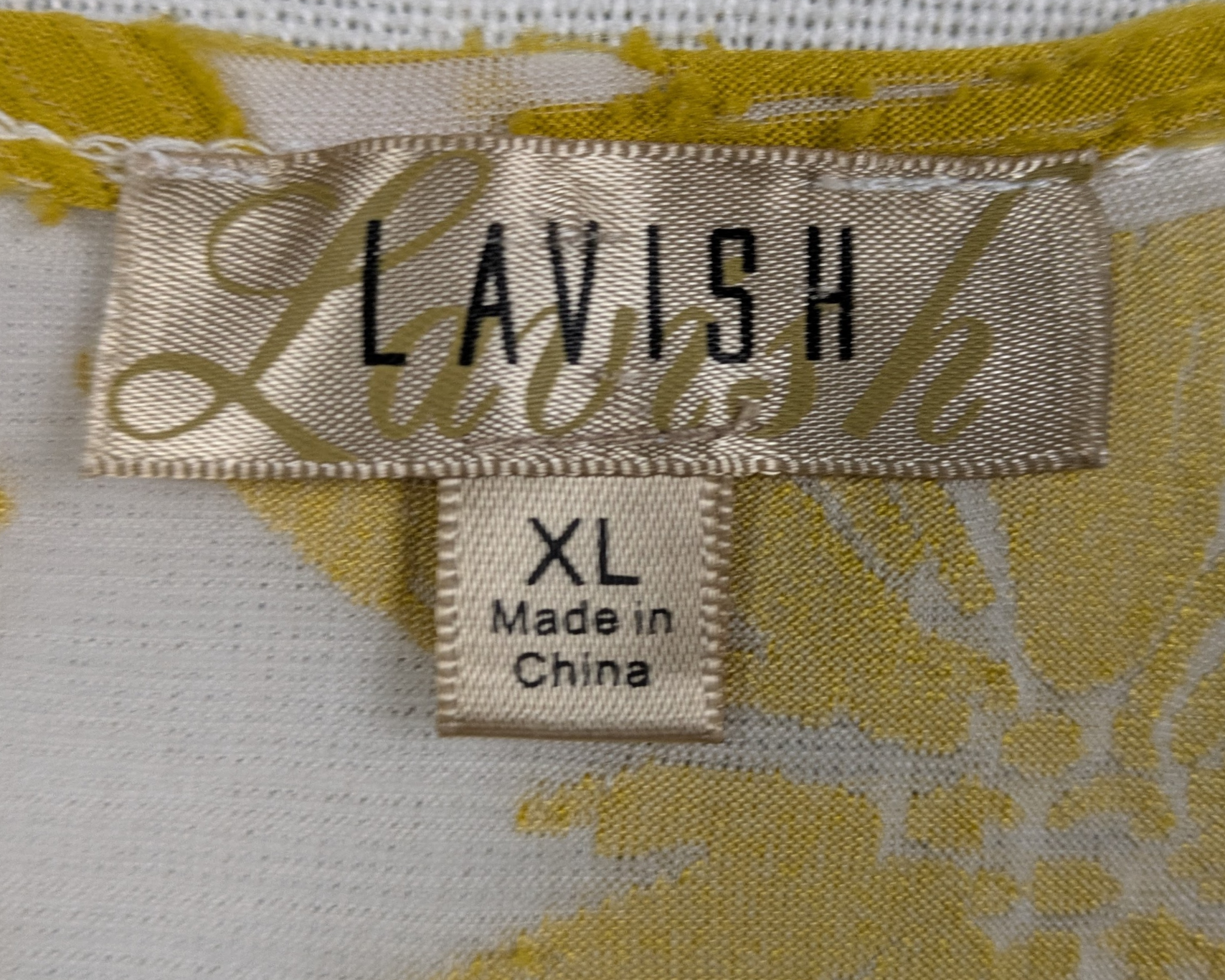 Lavish Semi-sheer Babydoll Top with Flowers Size XL