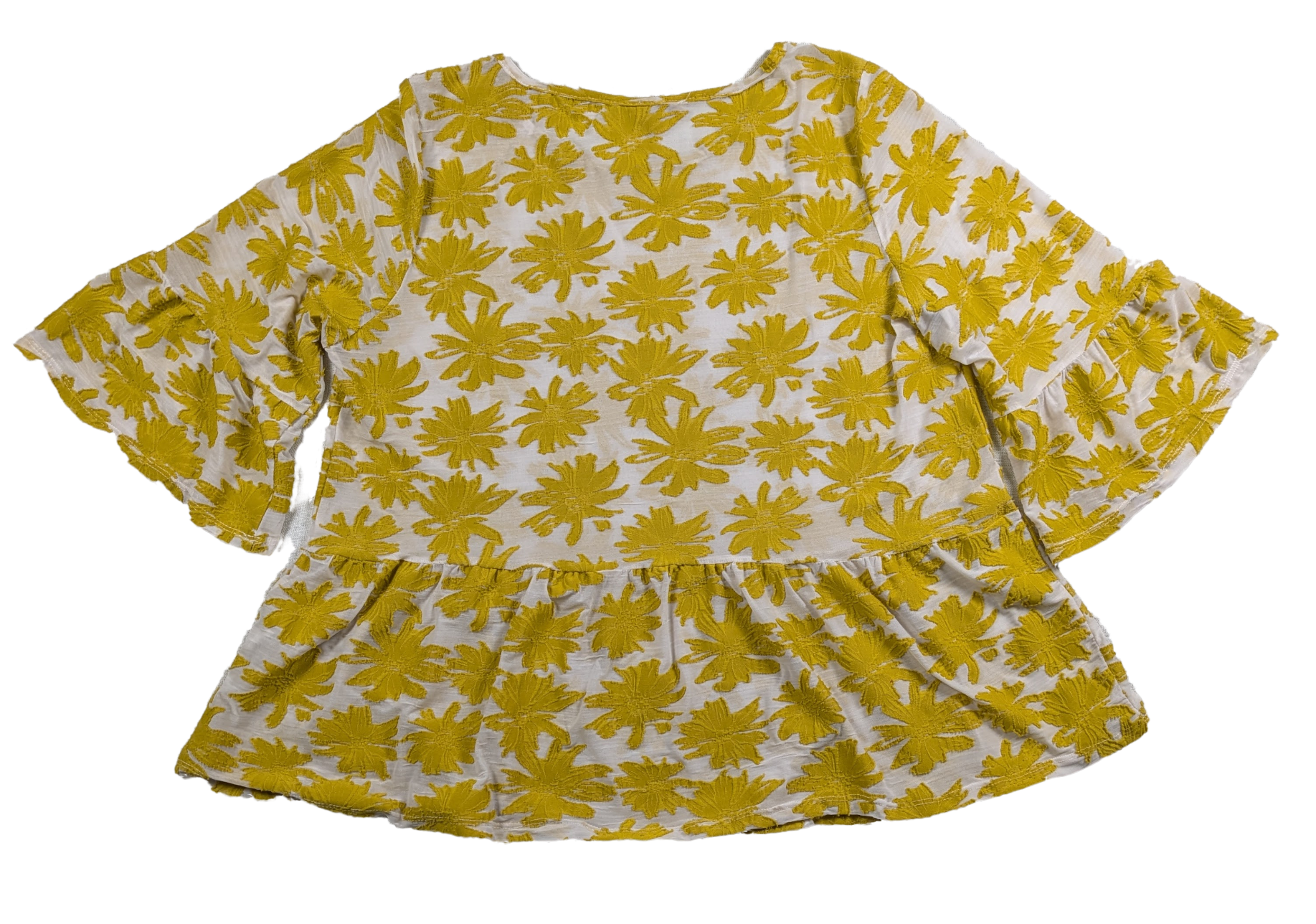 Lavish Semi-sheer Babydoll Top with Flowers Size XL - 0