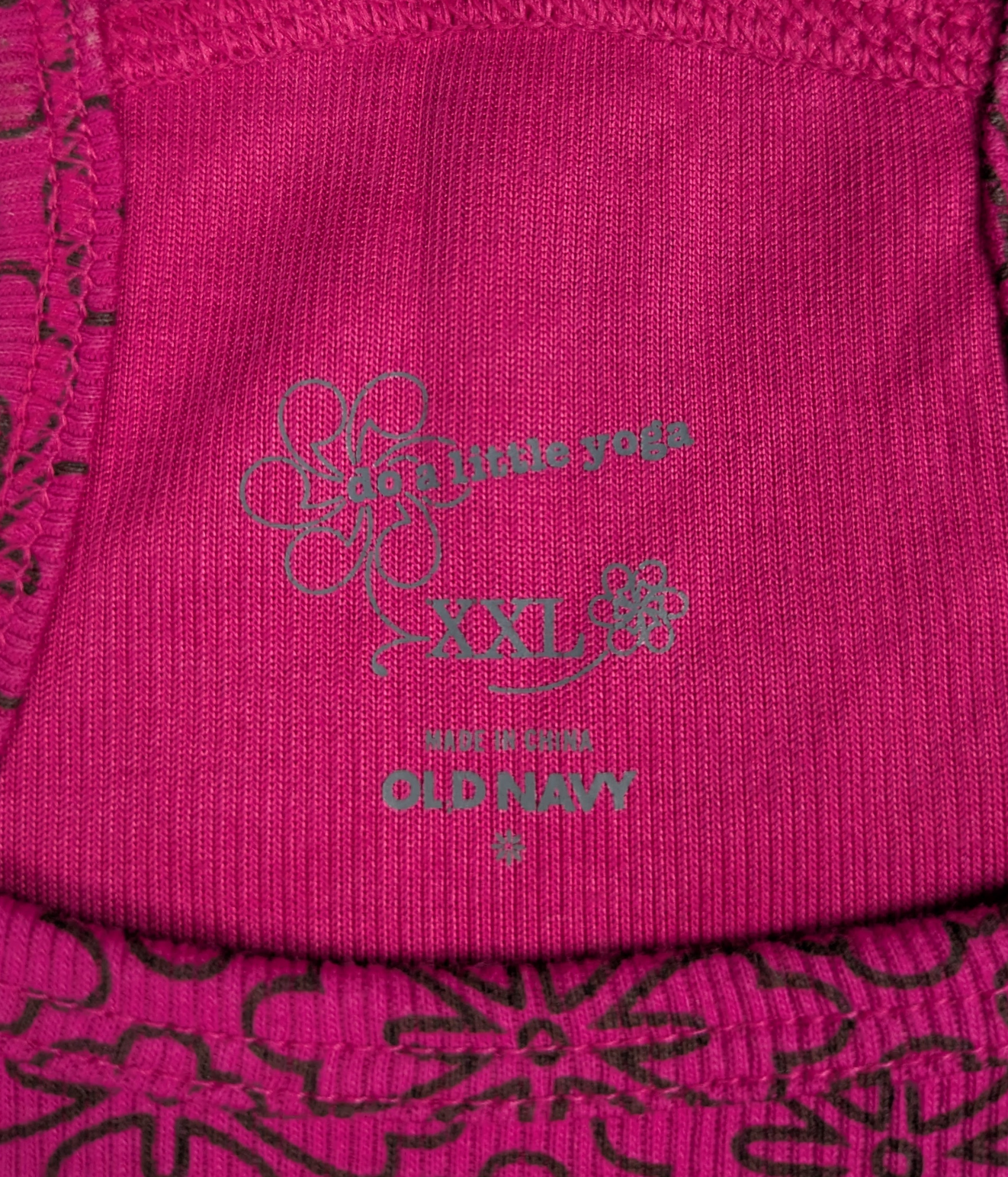 Old Navy do a little yoga Pink with Blue Floral Print Tank Top Size XXL