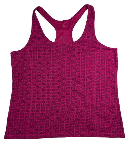 Old Navy do a little yoga Pink with Blue Floral Print Tank Top Size XXL