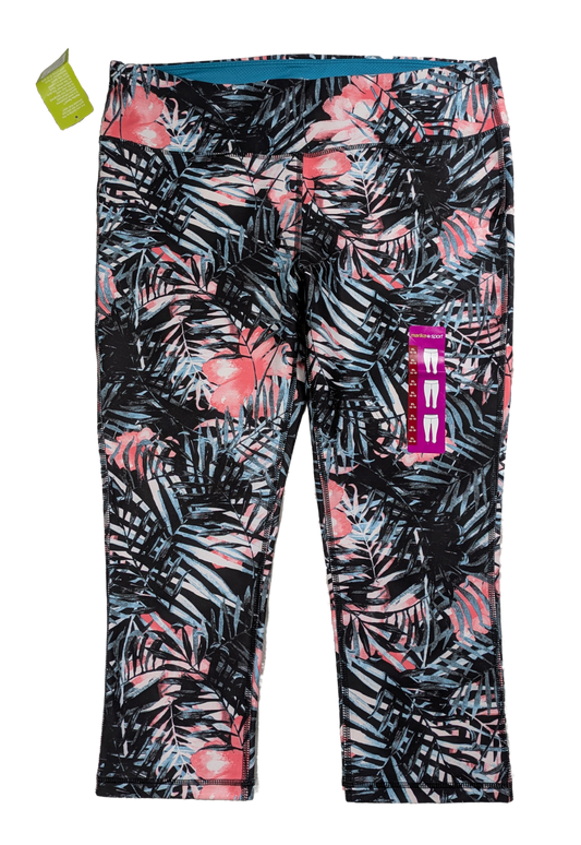 Marika Sport Cropped Tropical Print Leggings Size XL NWT