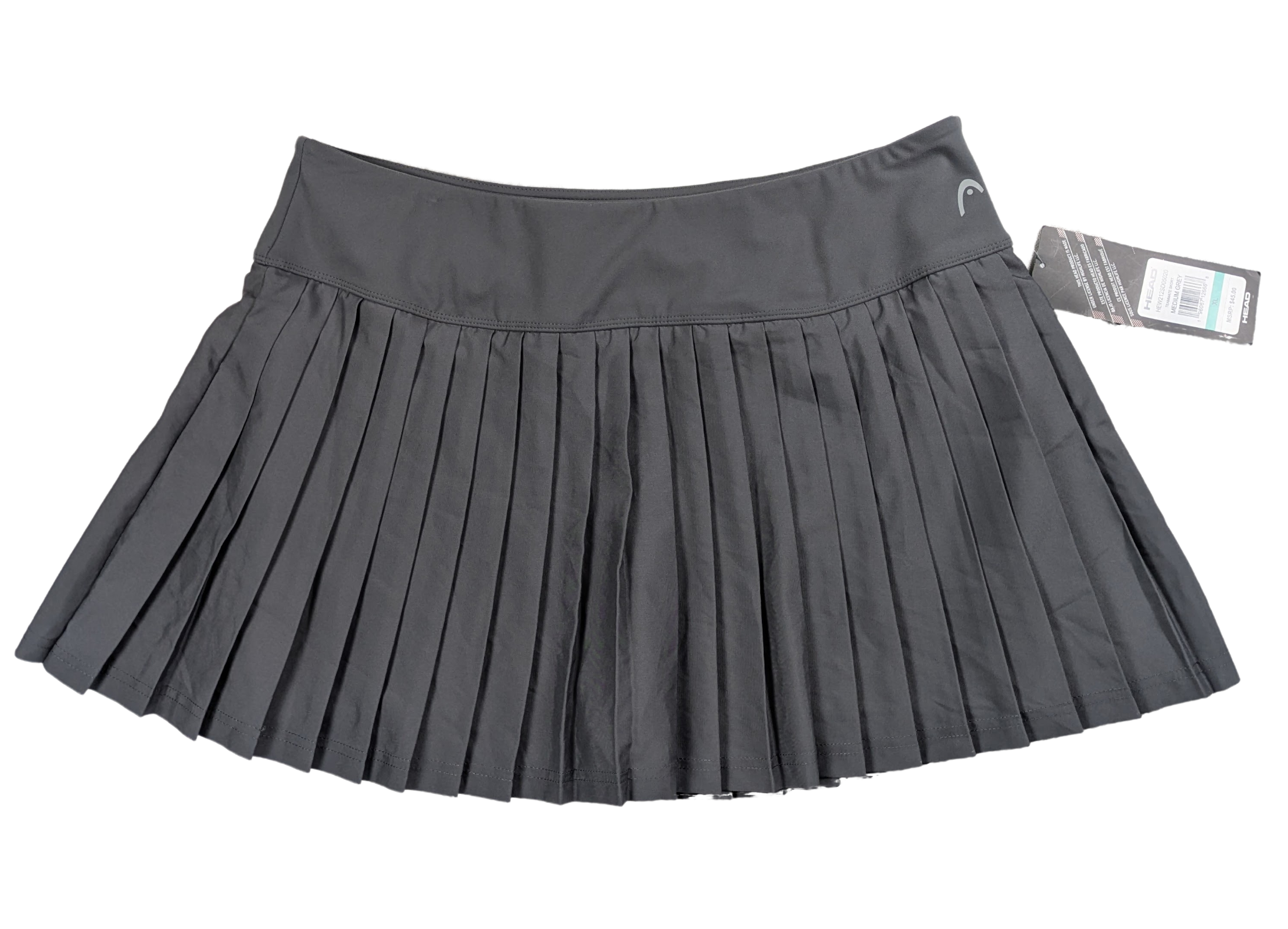Head Gray Pleated Tennis Skirt/Skort with built-in shorts Size XL