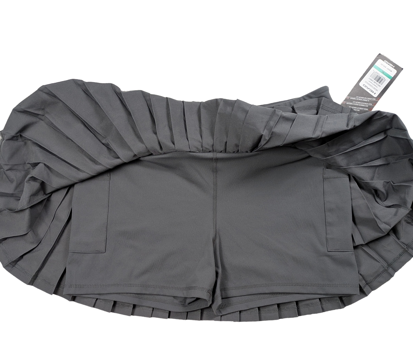 Head Gray Pleated Tennis Skirt/Skort with built-in shorts Size XL