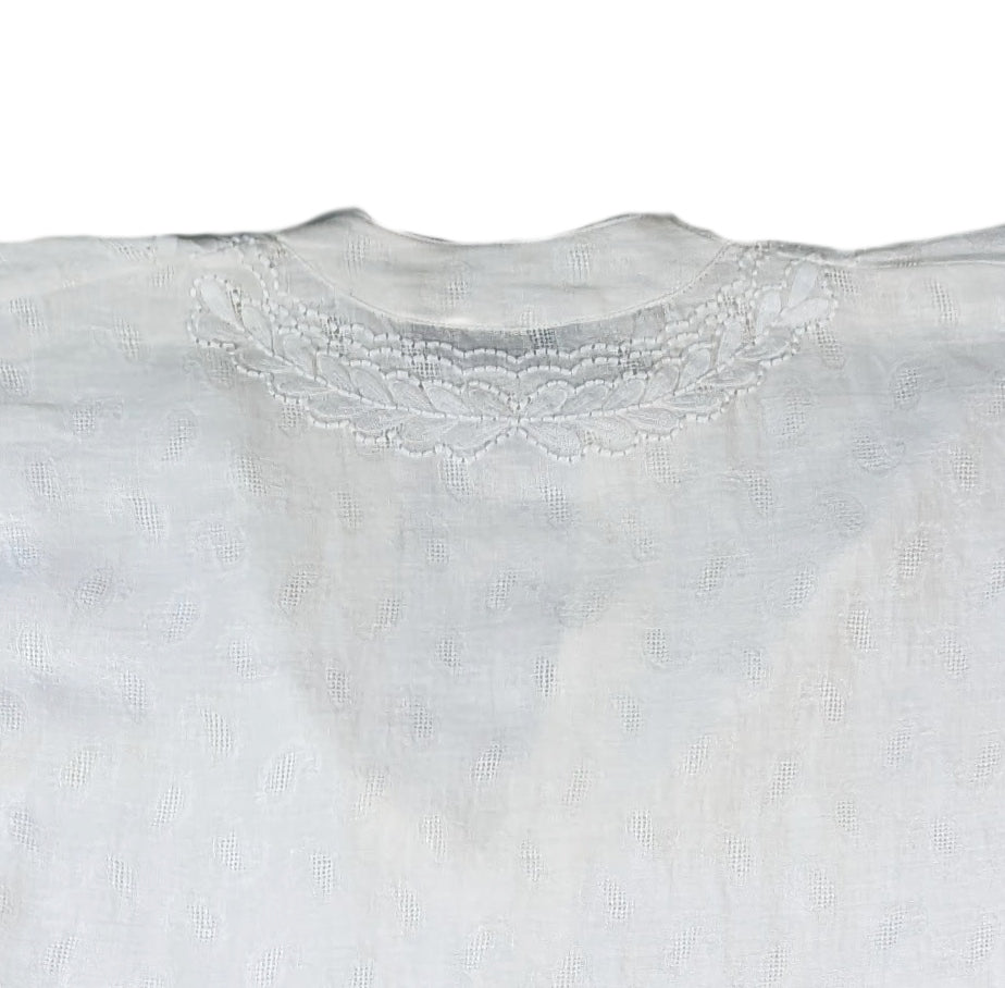 Zara Woman Embroidered White Linen Tunic Cover-up Size Small