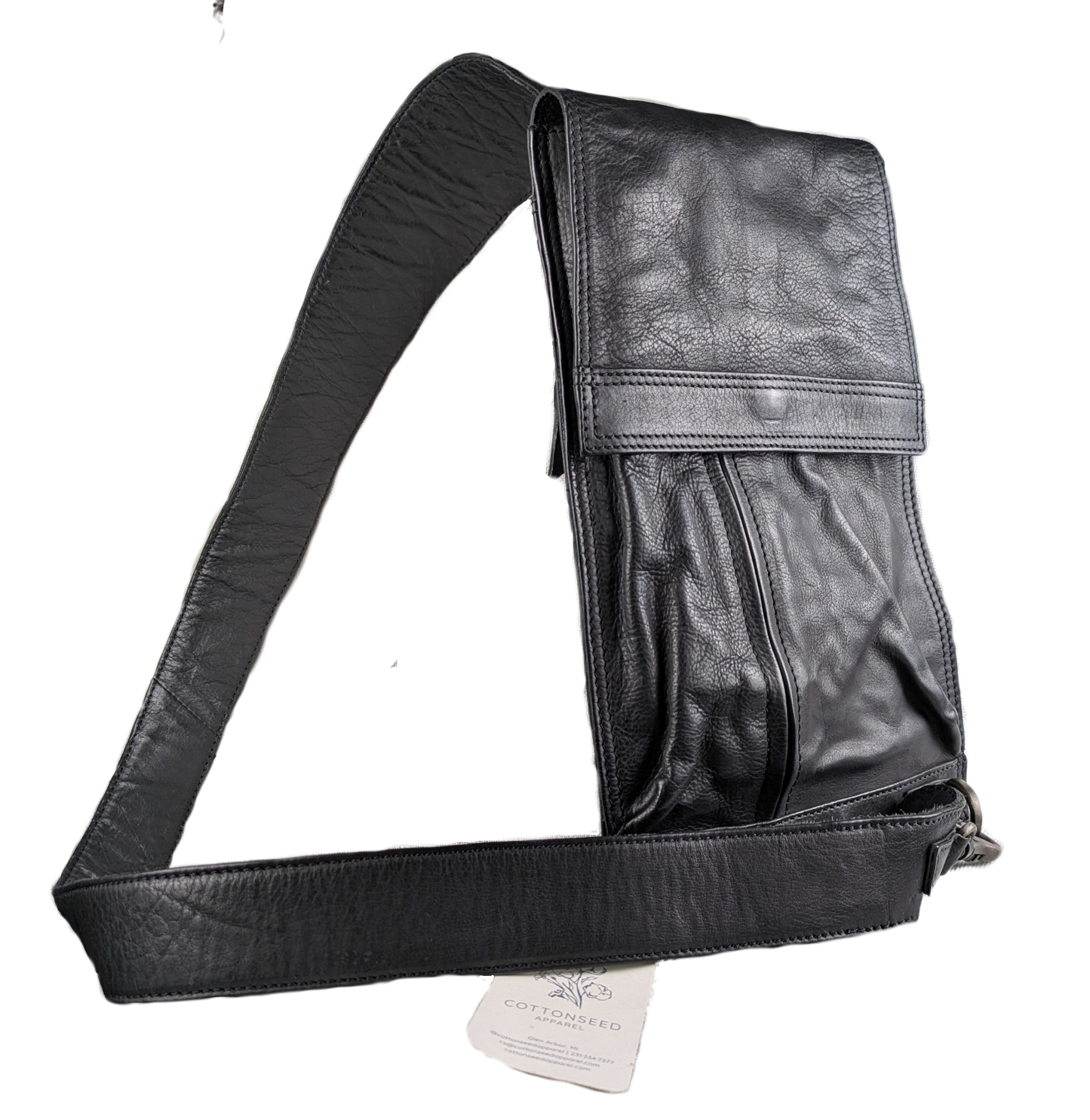 Rock, Paper, Scissors Black Leather Messenger Sling bag Crossbody NWT