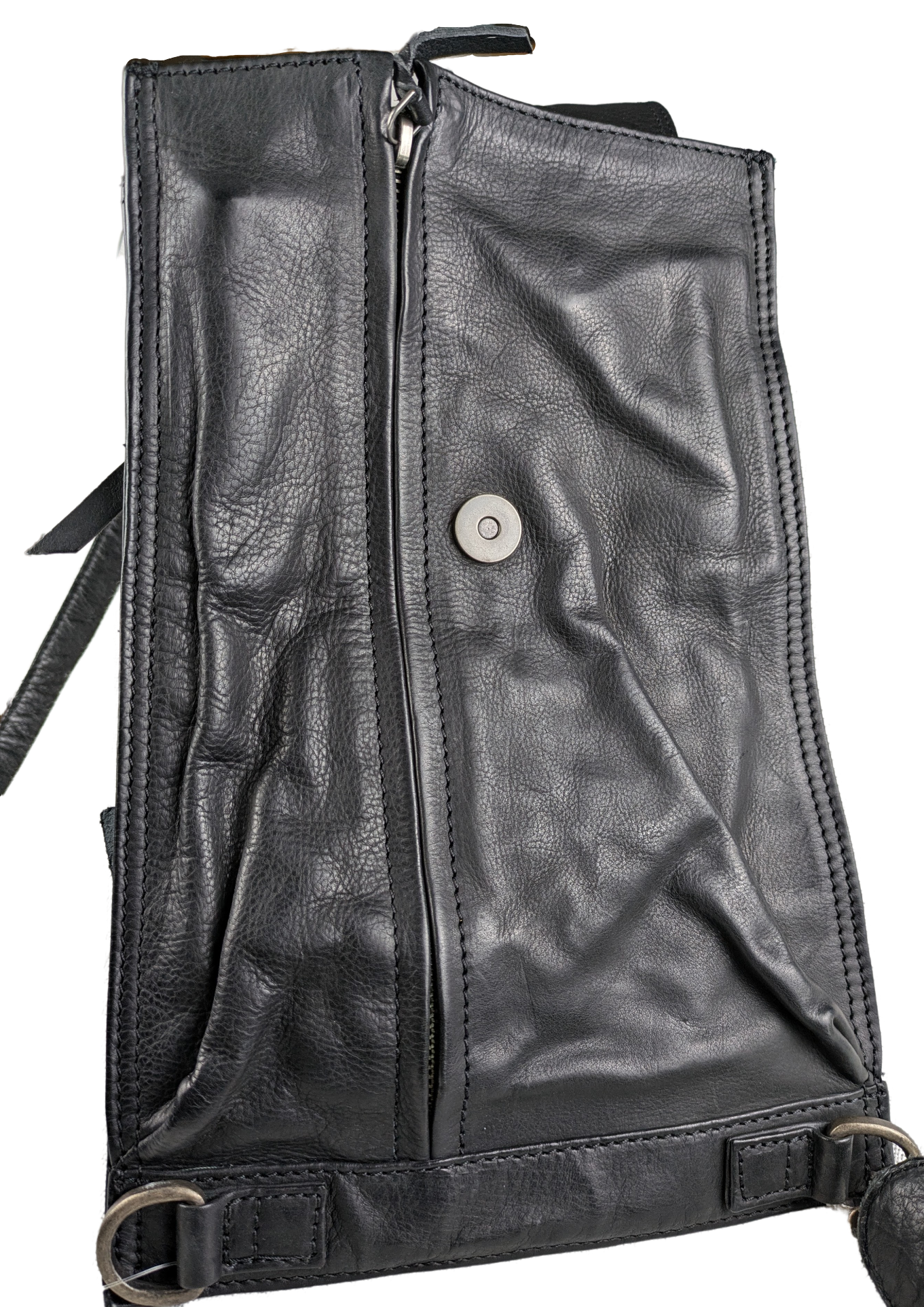 Rock, Paper, Scissors Black Leather Messenger Sling bag Crossbody NWT