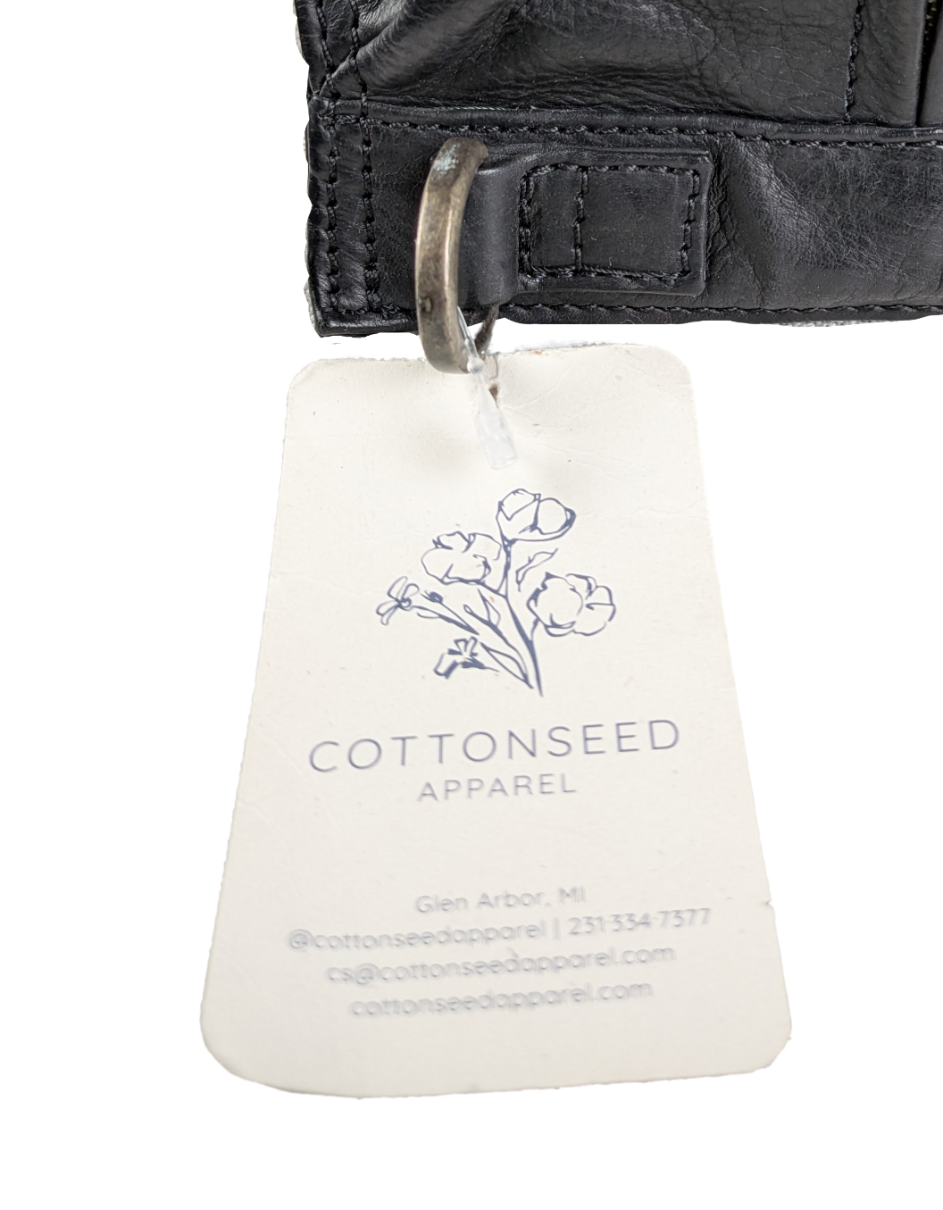 Rock, Paper, Scissors Black Leather Messenger Sling bag Crossbody NWT