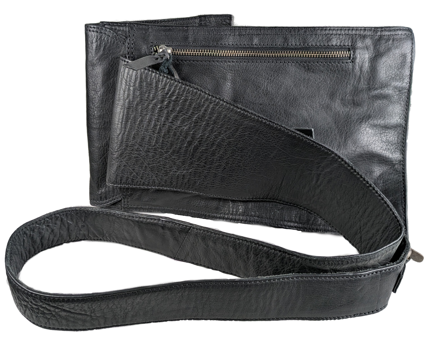 Rock, Paper, Scissors Black Leather Messenger Sling bag Crossbody NWT