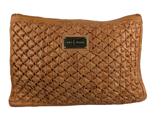 Anthropologie Day & Mood Ann Braided Oversized Clutch Indulge in luxury with the Anthropologie Day &amp; Mood Ann Braided Oversized Clutch. Crafted from soft leather