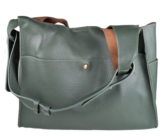 Anthropologie Ellery Pleather Slouchy Tote in Army Green Elevate your style with the Anthropologie Ellery Pleather Slouchy Tote! Made with high-quality pleather, thi