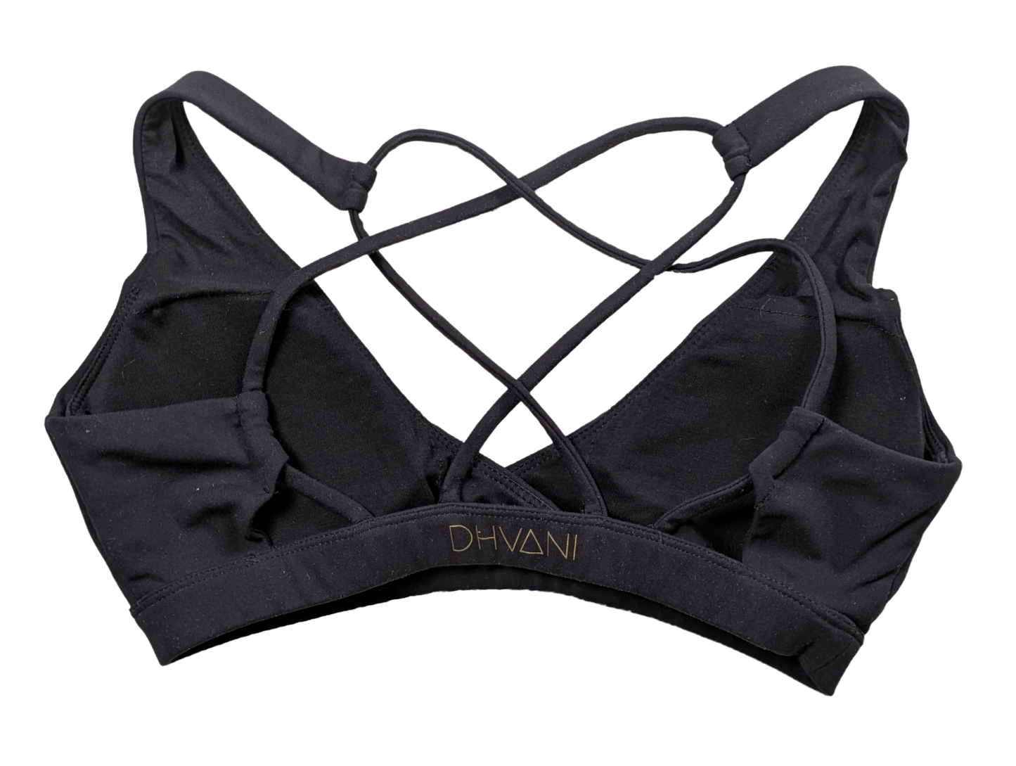 DHVANI Black Criss-Cross Sports Bras Size Small Get ready to slay your workout with DHVANI Black Criss-Cross Sports Bras (Size Small). Featuring criss-cross straps a