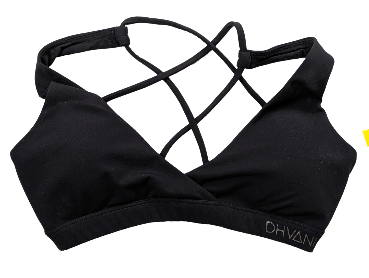 DHVANI Black Criss-Cross Sports Bras Size Small Get ready to slay your workout with DHVANI Black Criss-Cross Sports Bras (Size Small). Featuring criss-cross straps a