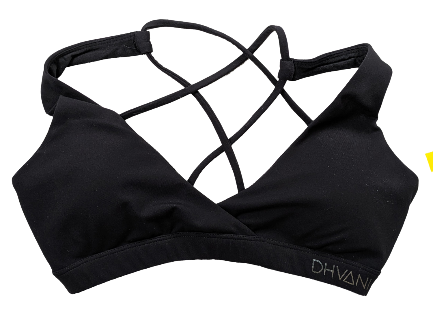 DHVANI Black Criss-Cross Sports Bras Size Small Get ready to slay your workout with DHVANI Black Criss-Cross Sports Bras (Size Small). Featuring criss-cross straps a