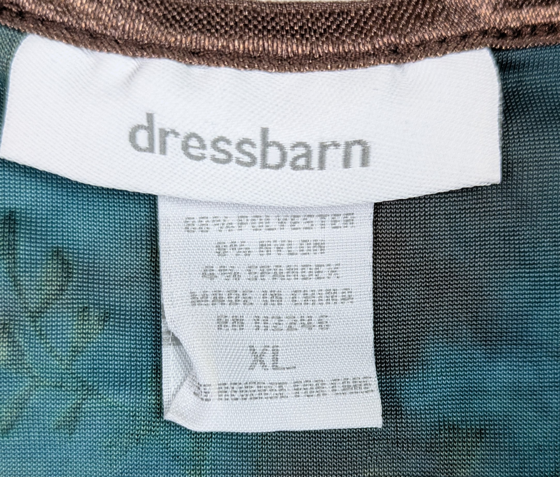 Dressbarn Sleeveless Teal and Brown Corset-Style Top Size XL Boho Fair Add some boho flair to your wardrobe with this Dressbarn Sleeveless Teal and Brown Top! The un