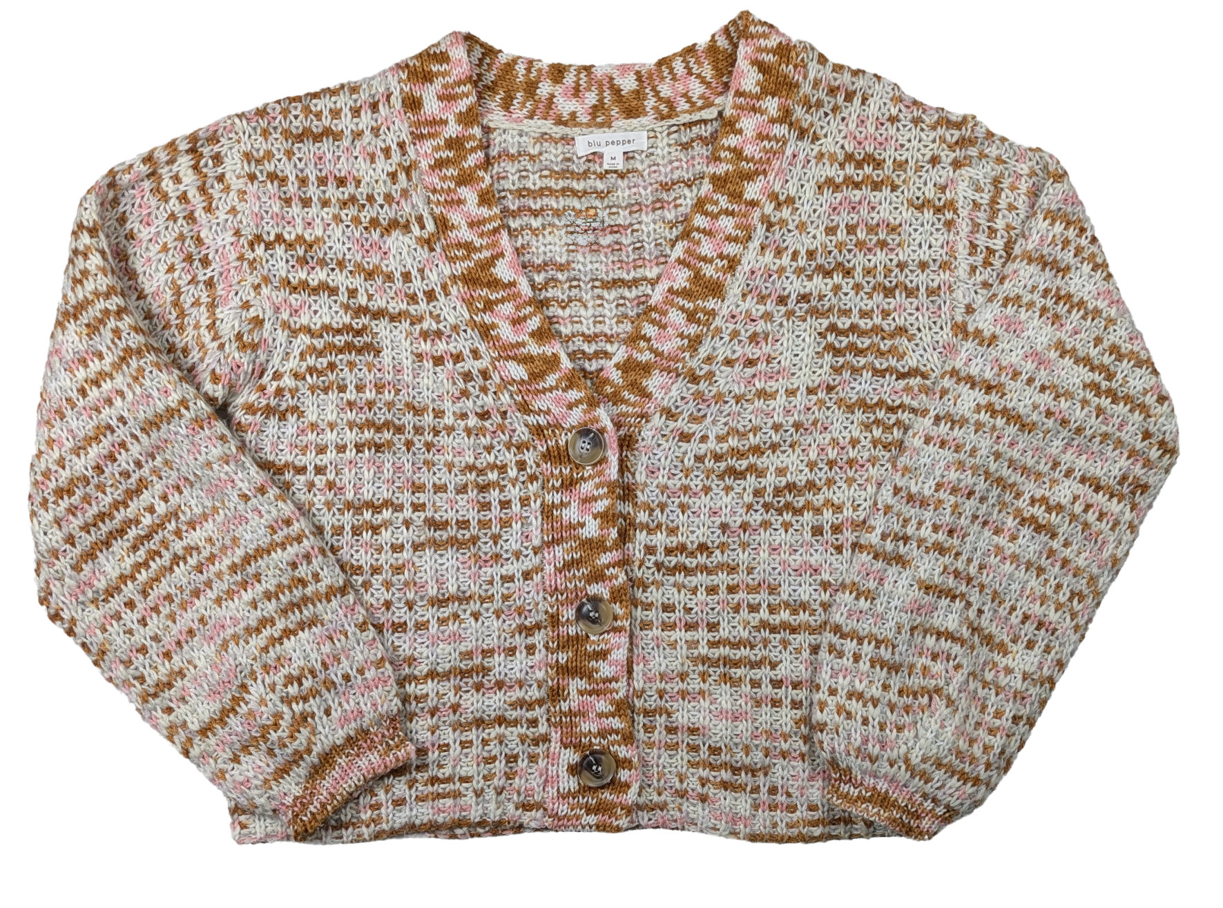 blu pepper Chunky Cardigan Sweater Stay warm and on-trend with the blu pepper Chunky Cardigan Sweater. Its button-up design and cropped, baggy fit make for a cozy an